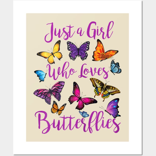Butterfly Collection Just A Girl Who Loves Butterflies Wall Art by Charlotte123